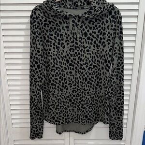 Belle by Kim Gravel Animal Print Hoodie - Black and Gray